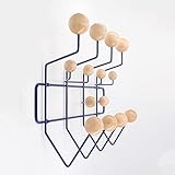Vinbcorw Kleiderhaken holzkugel,Garderobe Mit 14 Haken, Wandgarderobe,Hakenleiste Mit Bunten Kugeln Garderobe Saturnus Bälle Kleiderhaken Mehrere Farben zur Auswahl,10