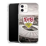 DeinDesign Silikon Hülle kompatibel mit Apple iPhone 12 Case transparent Handyhülle VfB Stuttgart Offizielles Lizenzprodukt S