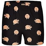 Happy Shorts Boxershorts Herren/Web-Boxer mit Jersey-Inlay  Modell: Piggies XL