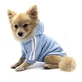 QiCheng&LYS Hundemantel Hund Hoodies Kleidung, Pet Puppy Katze Niedlicher Baumwoll Warm Hoodies Coat Pullover (XS, blau)