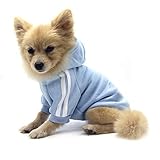 QiCheng&LYS Hundemantel Hund Hoodies Kleidung, Pet Puppy Katze Niedlicher Baumwoll Warm Hoodies Coat Pullover (XS, blau)