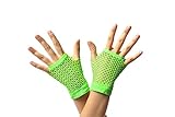 DRESS ME UP - RH-005-green Handschuhe Netzhandschuhe Grün Neongrün fingerlos fingerfrei Netz kurz 80er Punk Rocker Wave Gothic E