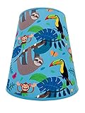 Wogati Lampenschirm / Stehlampe / Dschungel / Tiere / Kinderzimmer / Stoff / Groß / E14 / E27 / inkl. Adap