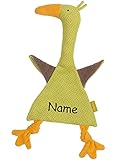 Sigikid Schnuffeltuch Gans, Serie Green Schmusetuch für Junge Mädchen personalisiert als Geschenk-Idee zur Geburt, Taufe, Weihnachten, Junge Mädchen Kleinkind Stofftier E