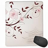Mauspad im japanischen Stil mit floralen Vögeln im Vintage-Stil für Computer, PC, Laptop, Gaming oder Zuhause, Schreibtischzubehö