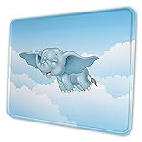 Gaming-Mauspad Custom, süßes Baby fliegender Elefant Wolken Comic Humor Glück Kinder rutschfeste Gummi-Mauspad Mousep