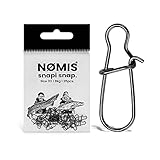 NØMIS Snaps zum Angeln | Einhänger zum Spinnfischen | Karabiner-Set zum Raubfischangeln | Vorfachwirbel | Hohe Tragkraft | schwarz | Diverse Größe verfügbar (#000 | 4kg | 25 Pcs)