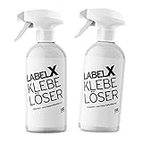 DILIXIN LabelX Klebelöser, Aufkleber und Klebereste Entferner, einfaches Entfernen von Kleberückständen, extra materialschonend und hochwirksam (2 x 500 ml)