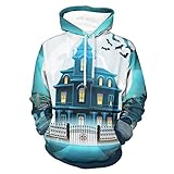 LBHDKA Unisex Kapuzenpullover Schloss Und Krähe Hoodie Drawstring Pullover Drucken Kapuzenjacke Für Herren Damen XL