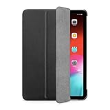 WIIUKA Hülle für iPad Air 4 10.9' (2020), Deutsches Leder, Lederhülle extra Dünn, Premium Smart-Cover Case, Schw