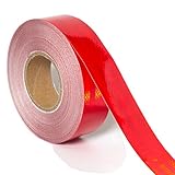 TUKA-i-AKUT 45Mx5cm Reflektierendes Warnklebeband Warnmarkierung - Hohe Intensität - Wetterfestes - Sicherheit Warnung Reflektorband, Hohe Sichtbarkeit Reflektor Warn Aufkleber, Rot TKD5038 R