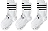 adidas 3 Paar 3-Streifen Cushion Crew Socken, White/White/White, S