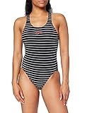 Speedo Damen Endurance plus Printed Medalist Badeanzug Endurance plus Printed Medalist, Streifen Schwarz/Weiß, 38