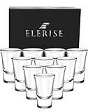 Elerise Verona Schnapsgläser Shotgläser Set, 12 Stück, 3cl, Pinnchen Stamper aus Glas mit dickem Boden (12)