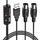 USB MIDI Kabel-LEKATO Midi USB Kabel Interface Konverter, 5 Polig In Out Midi zu USB Adapter für MIDI Controller/E Piano 6.5FT（2M)