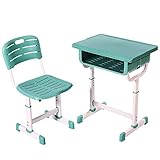 genral Kinder-Tisch- und Stuhl-Set, Schulkinder-Schreibtisch- und Stuhl-Set, höhenverstellbare Kinder-Lern-Tisch- und Stuhl-Set mit Aufbewahrung ，Workstation Ideal zum Schreiben, L