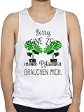 Shirtracer Hobby Outfit - Keine Zeit Meine Pflanzen brauchen Mich - L - Weiß - Gartenarbeit - BCTM072 - Tanktop Herren und Tank-Top M