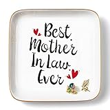 Titanape Geschenke für Schwiegermutter 'Best Mother in Law Ever' Schmuckschale Ringschale Geschenk von Braut Mutter Geschenke für Mutter Hochzeit Brautparty Weihnachten Stiefmutter Geschenk
