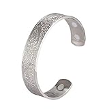 Dreamtimes Tree of Life Armband Manschette Viking Celtic Knot Cuff Armreif Armband für Damen Herren Gesundheitswesen Edelstahl Lebensbaum Armband Herren Silber Manschettenarmband (Silber)