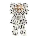 TIANTIAN Perlenbrosche mit Schleife, Uniform, vorgebunden, Halsband, Schleife, Brosche, Anstecknadel, Fliege, Hemd, Kleid, Kragen, Schmuck, Geschenke für Hochzeitsparty