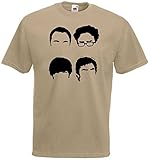 World-of-Shirt Herren T-Shirt Big Bang Theory Fab Four|Khaki-XXL