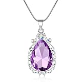 hengkaixuan Sofia Halskette Amulett Tropfenform Amethyst Anhänger Halskette Sofia Prinzessin Kostüme Schmuck für kleine M
