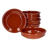 MamboCat Cazuela Schale Tonware I 6er Set I Ø 16 cm I Größe M I Mediterran I Glasiert I Unikat Handarbeit I Antike/Vintage I Mittelalter I Wiking