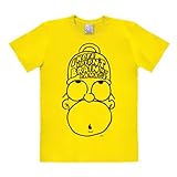 Logoshirt T-Shirt Homer Simpson - The Simpsons - Brain My Damage - Rundhals Shirt gelb - Lizenziertes Originaldesign, Größe M