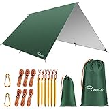 Ryaco Camping Zeltplane, 3m x 3m Tarp für Hängematte, wasserdicht Leicht Kompakt Zeltunterlage Picknickdecke Hammock für Camping Outdoor Plane für Ourdoor Camping MEHRWEG