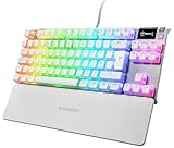 SteelSeries Apex 7 TKL Ghost - mechanische Gaming-Tastatur - OLED Smart-Display - Linear und flüsterleise - Doubleshot-PBT-Tastenkappen mit „Pudding“-Optik - Nordisch (QWERTY) Lay