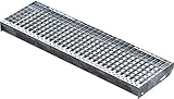 Fenau | Gitterrost-Stufe (R11) XSL – Maße: 1000 x 305 mm, MW: 30/30 mm, Vollbad-Feuerverzinkt, Stahl-Treppenstufe nach DIN-Norm, Fluchttreppen geeignet, Anti-Rutsch-Wirkung