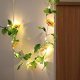 Sonnenblumen Lichterketten, Außen/Innen LED Lichterkette Warmweiß Sonnenblumen Blumen Lichterkette, DIY Hängenden Garten-Yard-Beleuchtung 2M 20 LEDs für Haus, Dekoration, Hochzeit, Garten, H