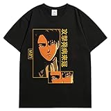 XSLGOGO Anime Attack On Titan Hoodie Levi Ackerman Print T-Shirts Levi Ackerman T-Shirts Attack On Titan Levi Ackerman Cosplay Kostüm Pullover für Männer F