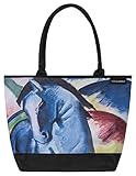 VON LILIENFELD Handtasche Damen Kunst Motiv Franz Marc Blaues Pferd Shopper Maße L42 x H30 x T15 cm Strandtasche Henkeltasche Bü