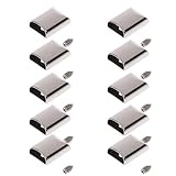 suoryisrty Lederhandwerk DIY Metall Reißverschluss Schwanz Clips Schnalle Stop Schwanz Stecker Kopf Werkzeug Verschluss mit Schrauben (10 Stück)