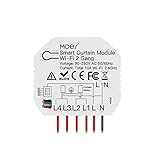 conpoir Intelligentes Vorhangmodul 2 Gang Wi-Fi Intelligenter Vorhangschalter Sprachsteuerung APP Fernbedienung Share-Funktion Unabhängige Steuerung DIY-Unterbrechermodul (AC 90-250V)