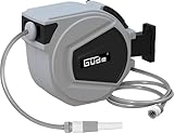 Güde 93902 Automatik Schlauchtrommel 20-2-1 1/2 Zoll (2 Schnellverschlusskupplungen, Wasserspritze, Gewebeschlauch)