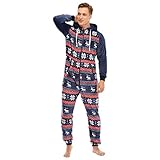 KOUYA Herren Overall Jumpsuit, One Piece Anzug Fleece Onesie Herren Flauschig Einteiler Schlafanzug Herren und Teenager Jungen S-XXL, Weihnachts Geschenke für M