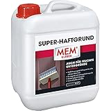 MEM Super-Haftgrund, Intensive Untergrundhaftung, Für saugende und nichtsaugende Untergründe, Lösemittelfrei, 5 l, Weiß