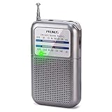 PRUNUS DE333 Mini Radio Klein FM/AM/UKW, Weltempfänger Radio mit Exzellentem Empfang, Abstimmknopf mit Signalanzeige, Kleines Radio mit AAA-Batterie betrieben zum Spazierengehen, Joggen und Camping