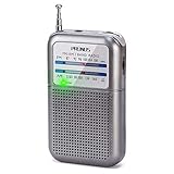 PRUNUS DE333 Mini Radio Klein FM/AM/UKW, Weltempfänger Radio mit Exzellentem Empfang, Abstimmknopf mit Signalanzeige, Kleines Radio mit AAA-Batterie betrieben zum Spazierengehen, Joggen und Camping