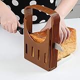 Brotschneider-Guide für selbstgemachtes Brot, verstellbar & faltbar, Handbrot, Kuchenschneider, Faltbare Bagel, Toastschneidemaschine, Sandwich-Maker mit 4 Scheibendick