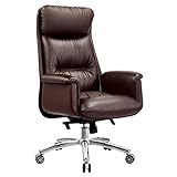 Bürostühle Boss Stuhl Business Computer Stuhl Zuhause bequem sitzender Chefsessel Drehstuhl aus hochwertigem Leder (Color : Brown, Size : 65 * 65 * 125cm)