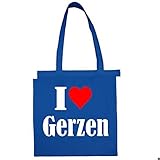 Tasche I Love Gerzen Größe 38x42 Farbe Grau Druck Schw