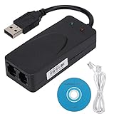 Faxmodem 56K , mit Zwei RJ11 Ports - USB2.0 Externes Faxmodem - USB-Modem, Externe Modems - Plug&Play , für Win 7 / Win 8 / Win 10 / Win X
