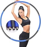 FOROPIOLY Hula Hoop Reifen, Hula Hoop für Erwachsene mit Schaumstoff 8 Segmente Abnehmbarer Edelstahlring Hoola Hoop Fitness Reifen für Fitness/Training/Bauchformung(1.2kg)