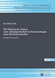 Die Haftung der Organe einer Aktiengesellschaft bei Entscheidungen unter Rechtsunsicherheit: De lege lata et ferenda (Schriften zum Gesellschafts-, Bilanz- und Unternehmensteuerrecht 20)