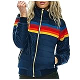 shesuseke Fleece gefütterte Jacken,Wattierter Wintermantel aus Baumwolle,Lässiges, lockeres, dünnes Rollkragen-Jackenoberteil mit Reiß