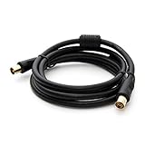PremiumX 3m Basic-LINE TV Antennenkabel IEC-Anschlusskabel Koaxial-Kabel mit Mantelstromfilter HDTV 4K - Schwarz (2,3EUR/M)