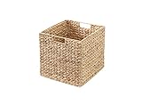 INWONA Kallax Expedit Regal Korb 34 x 32 x 32 cm aus Wasserhyazinthe Natur Faltkorb Flechtkorb Regalbox Storage Box Aufbewahrungskorb Schrankkorb klappbar faltbar und sehr stab